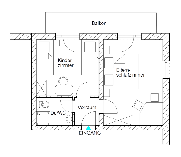 Zimmerskizze aus dem Alpengasthof Hochkönigblick